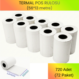 Termal Pos Rulosu 56x13metre Yazarkasa Rulo